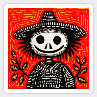 Friendly Scarecrow Art for Kids Halloween and Autumn Decor Sticker